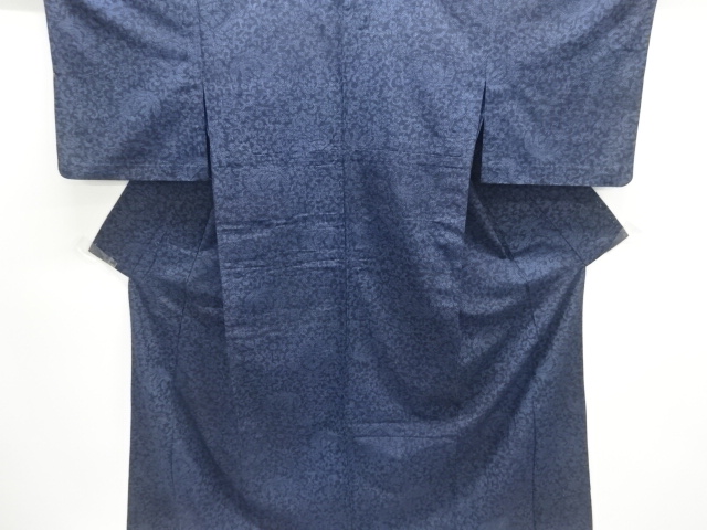 JAPANESE KIMONO / HITOE / TSUMUGI / WOVEN FLOWER CREST